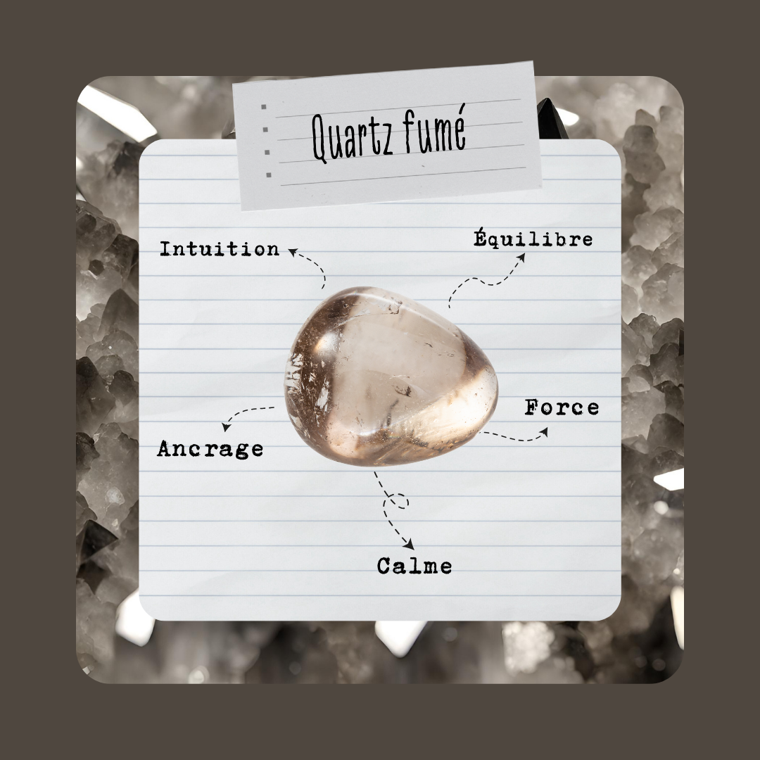 Quartz Fumé, Obsidienne et Grenat | Lot de 3 pierres roulées - Les pierres du Capricorne - Secrets Lunaires