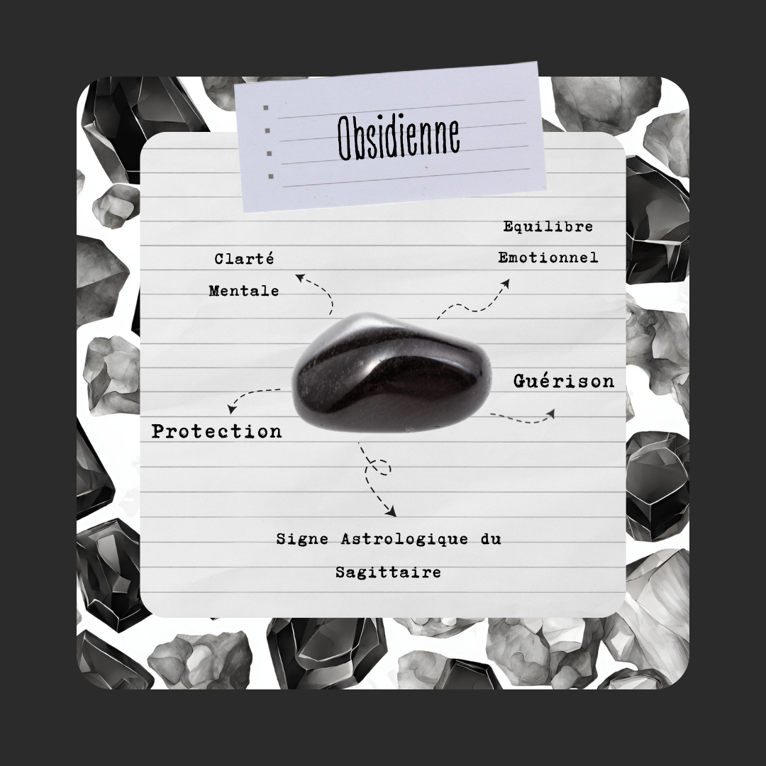 Quartz Fumé, Obsidienne et Grenat | Lot de 3 pierres roulées - Les pierres du Capricorne - Secrets Lunaires