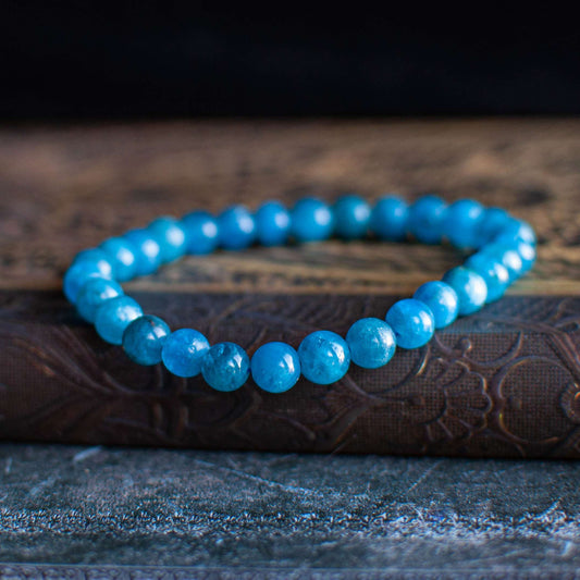 Bracelet en Apatite Bleue - 6 mm | Communication et Créativité