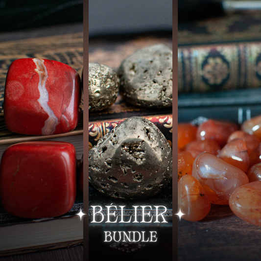 Jaspe rouge, Pyrite et Cornaline | Lot de 3 pierres - Les pierres du Bélier