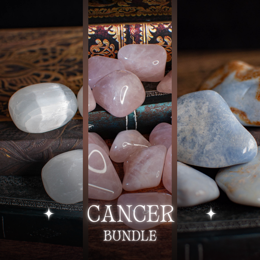 Sélénite, Quartz rose, Calcédoine bleue | Lot de 3 pierres - Les pierres du Cancer