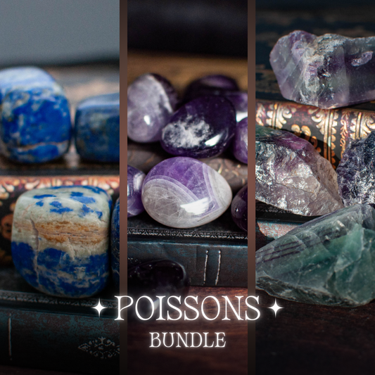 Lapis-Lazuli, Améthyste et Fluorite | Lot de 3 pierres - Les pierres du Poissons