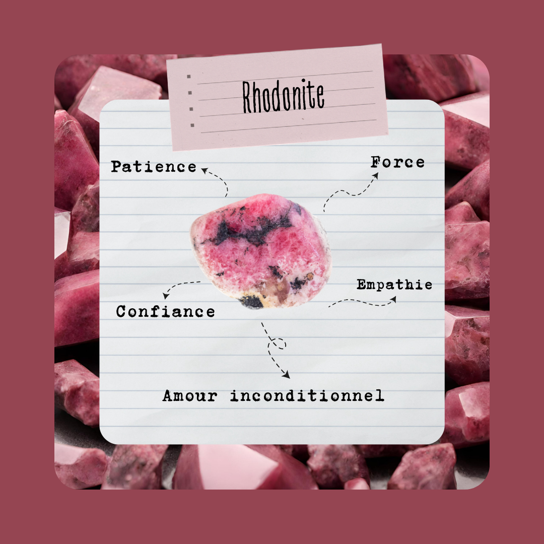 Rhodonite | Pierre roulée - Secrets Lunaires