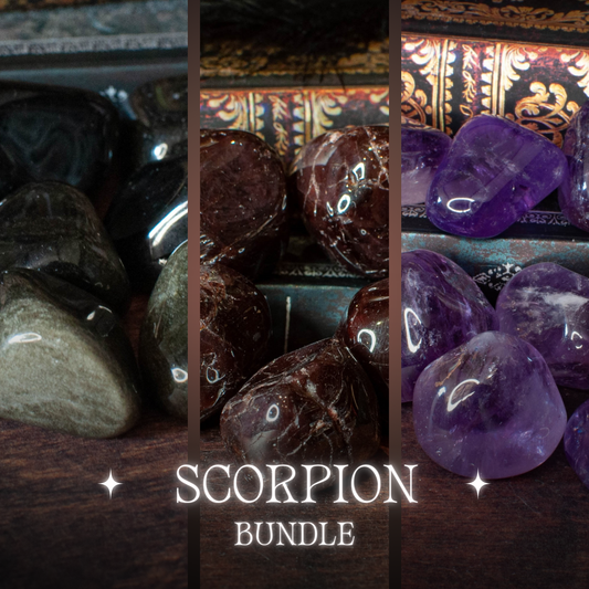 Obsidienne dorée, Grenat et Améthyste | Lot de 3 pierres - Les pierres du Scorpion