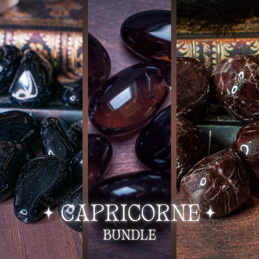 Quartz Fumé, Obsidienne et Grenat | Lot de 3 pierres - Les pierres du Capricorne